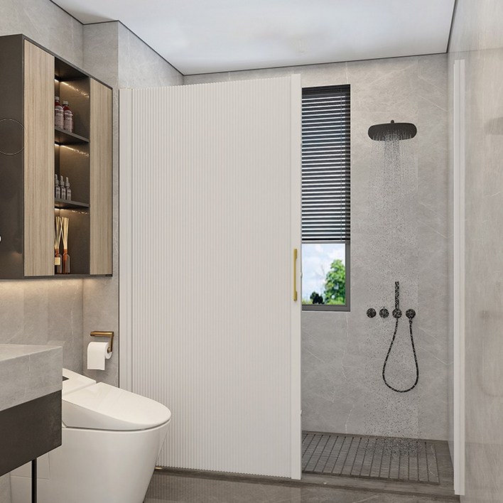 무타공 욕조파티션 방수 욕실 샤워부스 폴딩 파티션 샤워실 슬라이드 칸막이 물막이 건식 화장실