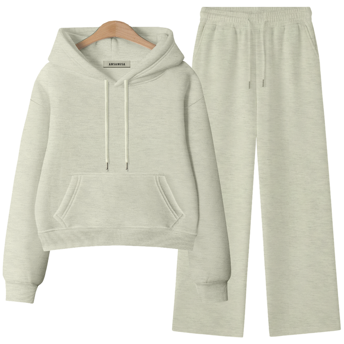 ANSANGSA 무지 여성 후드 상하세트