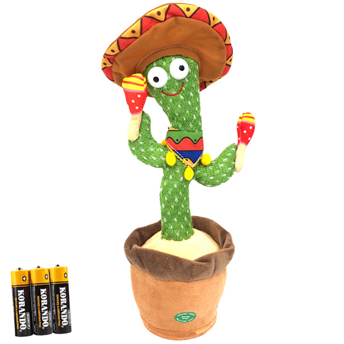 [최고품질, 당일발송] 로앤제이 말하는 말따라하는 노래하는 춤추는 선인장 인형 장난감 건전지타입