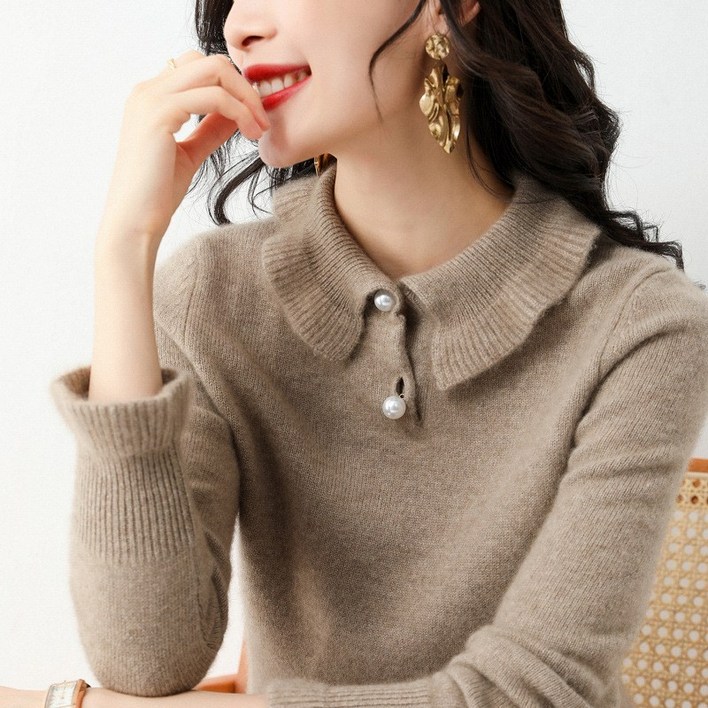 울 혼방 추동 신상 여성 패션 디자인 니트 스웨터 뉴타임즈 O408S415
