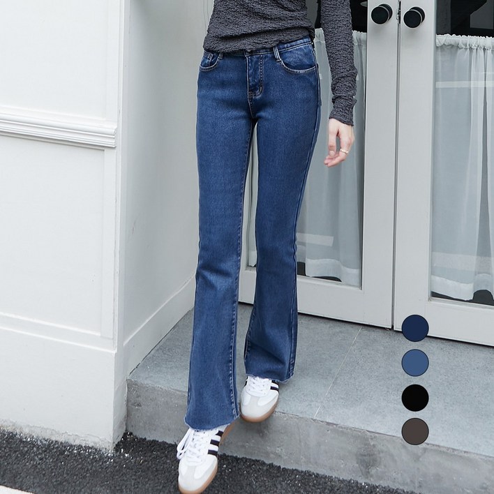 엘블로썸 여성 겨울 기모 히든밴드 스판좋은 부츠컷 청바지