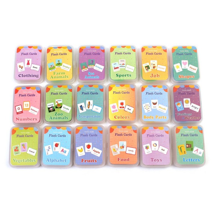 [요요키즈](세트상품) 영어낱말카드18종세트, (세트)영어낱말카드18종세트, 1개