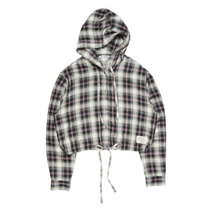 아크네 스튜디오 후드 플레이드 탑