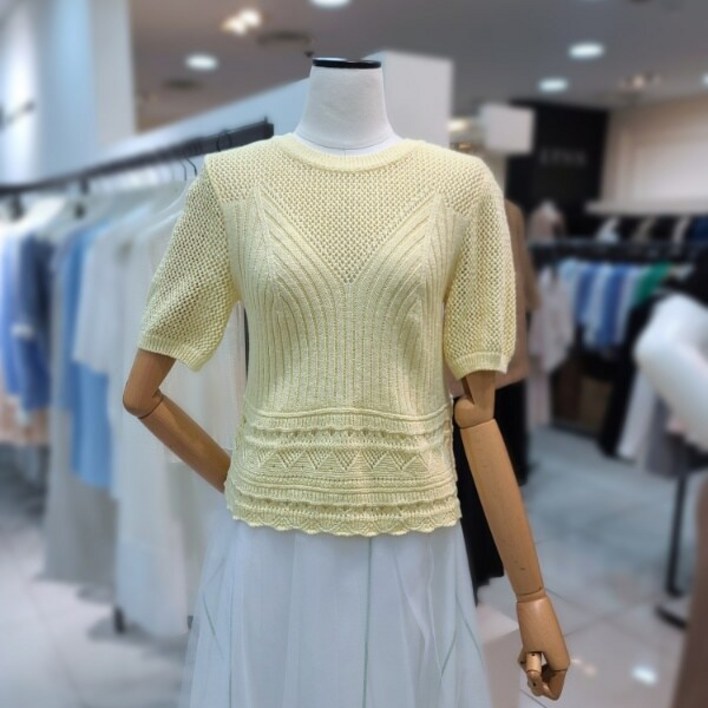 잇미샤 잇미샤 뷔스티에라인크로쉐니트티셔츠ITO5KPO140DG