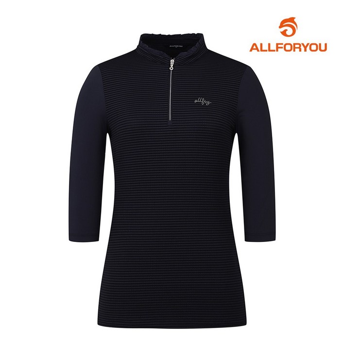 올포유 여성 스트라이프 반집업 7부 티셔츠 AWTHM3261915