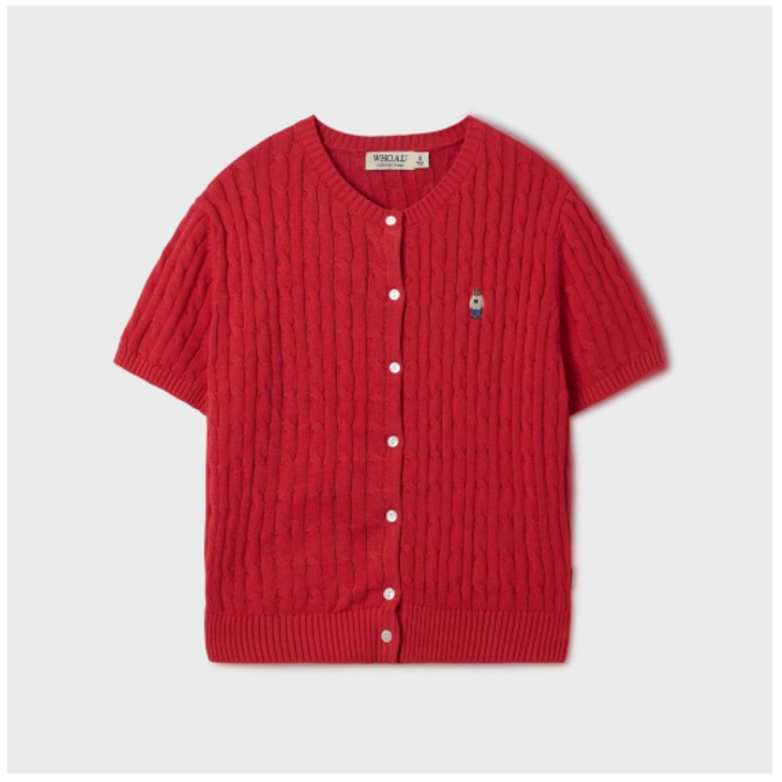 후아유 여성 스티브 라운드넥 반팔 가디건 WHCKF2401FWHCKF3601F