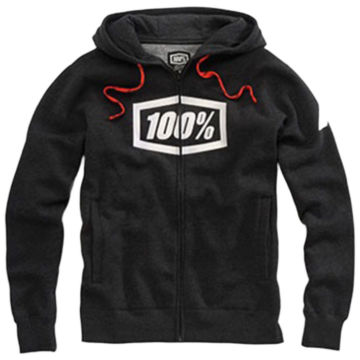 100 백퍼센트 신디케이트 후드 집업 스웨트 셔츠 블랙헤더화이트