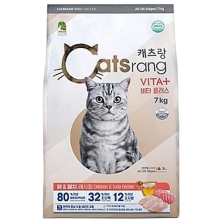 캐츠랑 비타플러스 전연령 고양이 사료 건식, 7kg, 1포, 닭참치