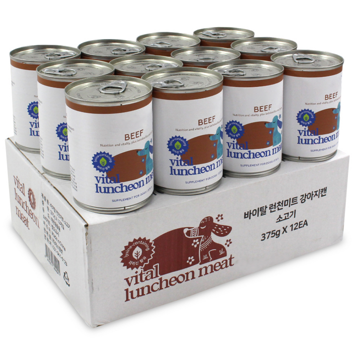 댕냥이라이프 강아지 바이탈 런천미트 간식, 375g, 12개, 소고기