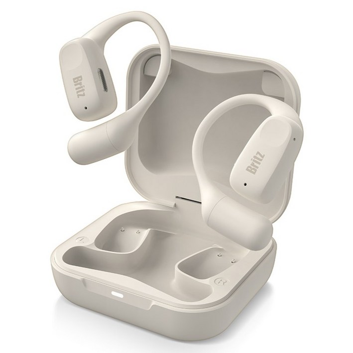 브리츠 오픈형 ENC 노이즈캔슬링 무선 블루투스 이어폰, BZ-D100X, 아이보리