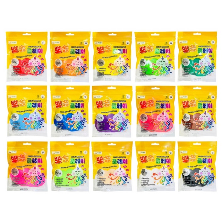 티니월드 뽀송클레이 50g x 15종 세트, 1세트