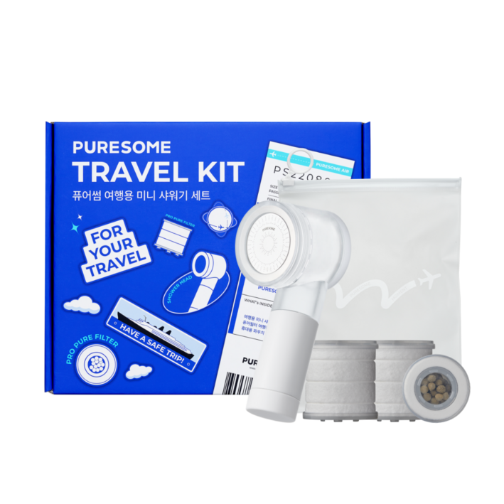 바디럽 퓨어썸 여행용 미니 샤워기 본품  프로 퓨어필터 2p, 1세트, 혼합색상