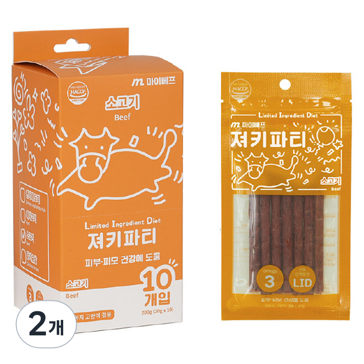 마이베프 L.I.D 져키파티 노즈워크, 소고기, 20g x 10p, 소고기, 200g, 2개 마이베프 L.I.D 져키파티 노즈워크, 소고기, 20g x 10p, 소고기, 200g, 2개