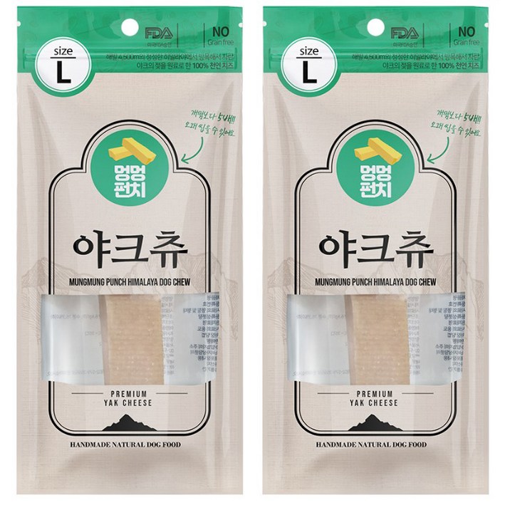 멍멍펀치 천연 야크치즈 100 히말라야 야크츄 져키 L