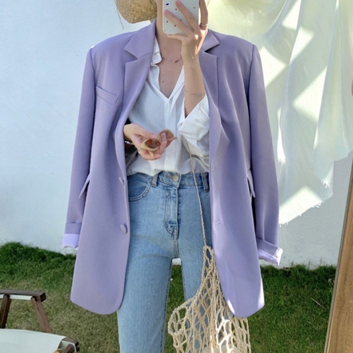 루나걸 여성용 모헤츠 투버튼 자켓 L25SPJK012109