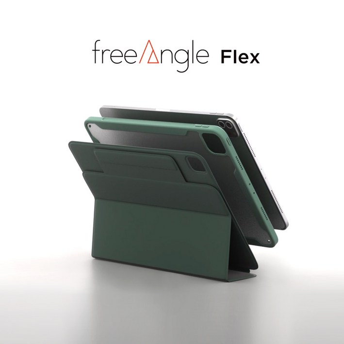 모키보 프리앵글 FLEX 스탠드 커버 펜슬수납 케이스, 아이패드를 더욱 튼튼하고 자유롭게, 그레이 그린, 1개
