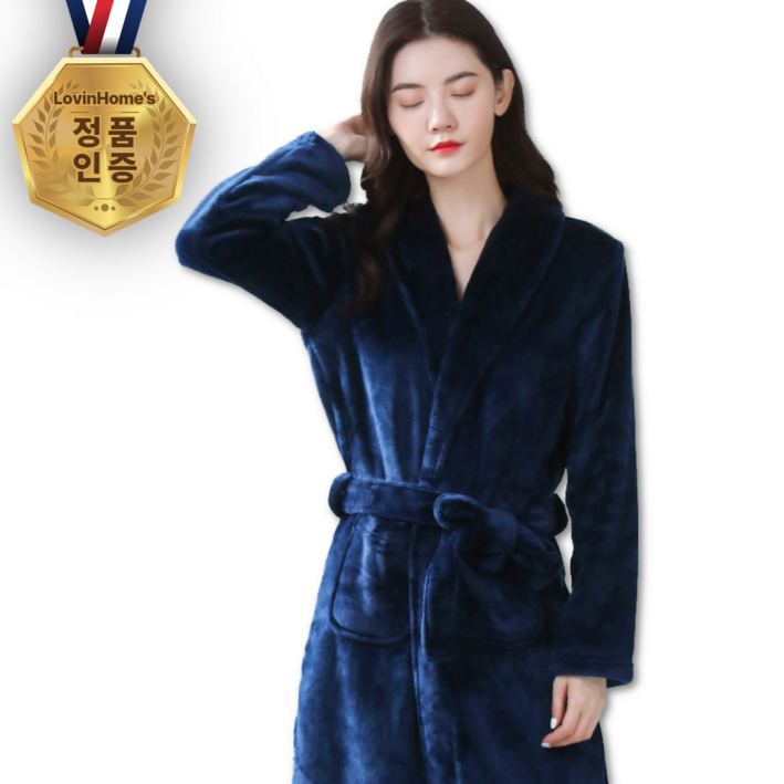 [BEST] 로빈홈즈 샤워가운 목욕가운 호텔, 1개, 엘레강스 딥블루
