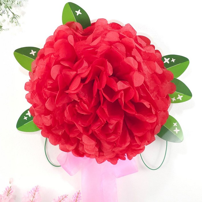 가정의 달 대형 카네이션 꽃 종이 배낭 만들기 DIY 키트 / 카네이션꽃 장식 대왕카네이션, 5개