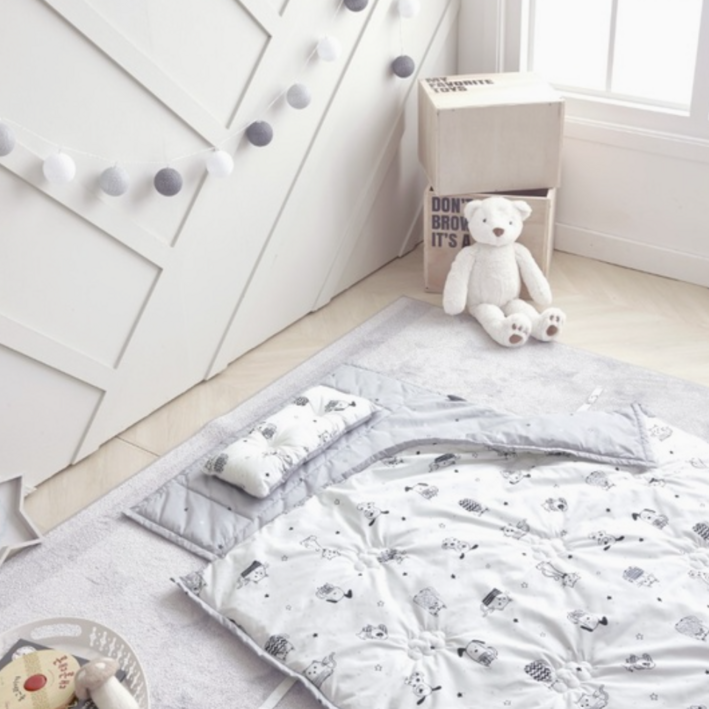 [백화점 정품] 알레르망 베이비 몰리 일체형 낮잠이불세트