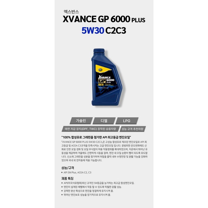 이벤트 4통구매시 1통 추가증정 HELLA 헬라 GP 6000 PLUS 5W30 5W40 C2 C3 합성유 엔진오일, 1개, 5w30