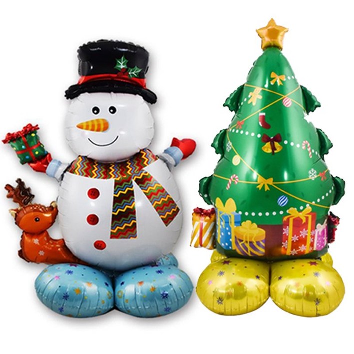 쿠이시 메리크리스마스 파티 가랜드 대형 트리 눈사람 크리스마스 풍선 세트, 세트A