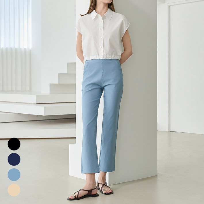 에버라스트 여자 밴딩 팬츠 릴렉스핏 슬랙스