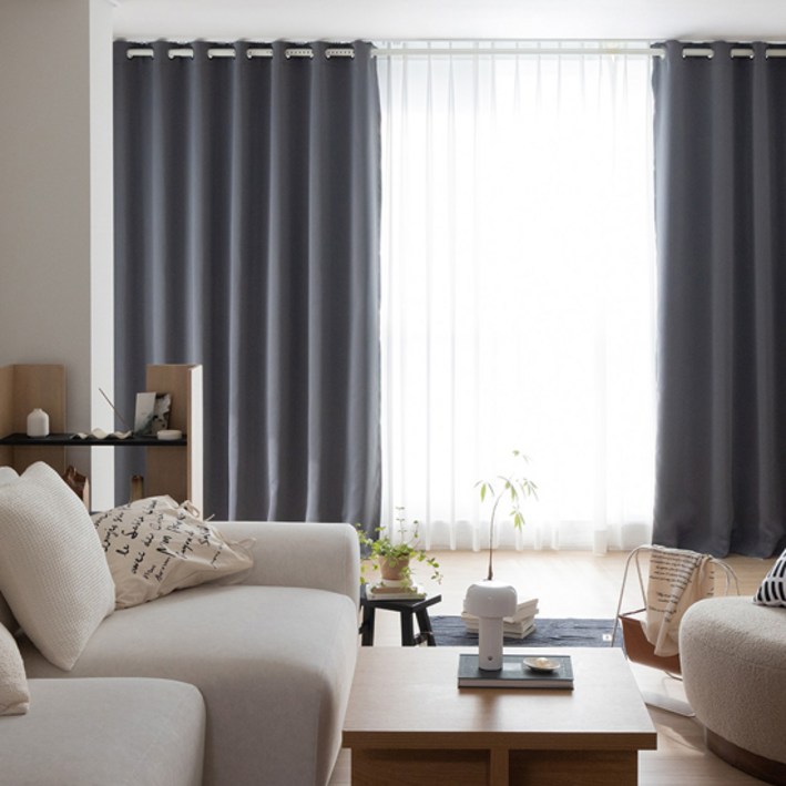 애프터홈 프롬 양면 아일렛 비침없는 빛차단 단열 암막커튼 2P 세트