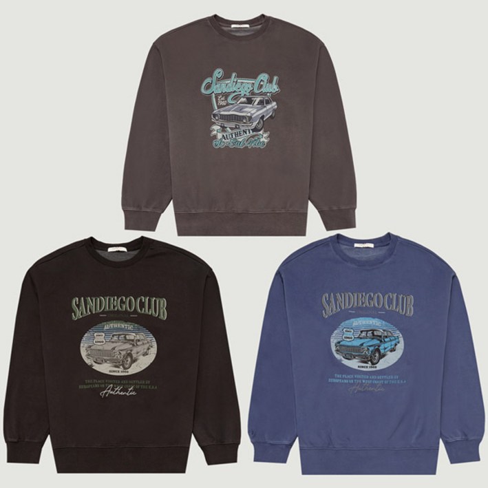 [캐주얼/행텐] 공용 빅그래픽 피그먼트 맨투맨 (10490-031-815-12) 남여공용 맨투맨 티셔츠