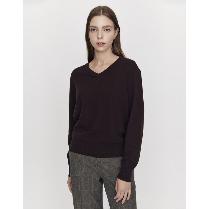 지오다노NEW 여자 캐시블랜드 브이넥 긴팔 니트 스웨터 05355913