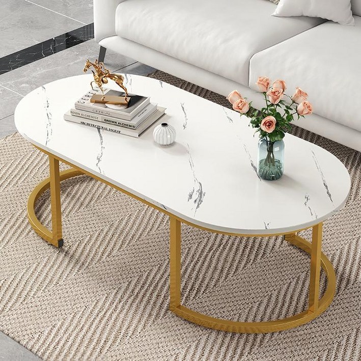 대리석 레터링 거실 테이블 소파 테이블 좌식 테이블 1000X500X450 좌식 커피 테이블, 흰색 100x50x45cm