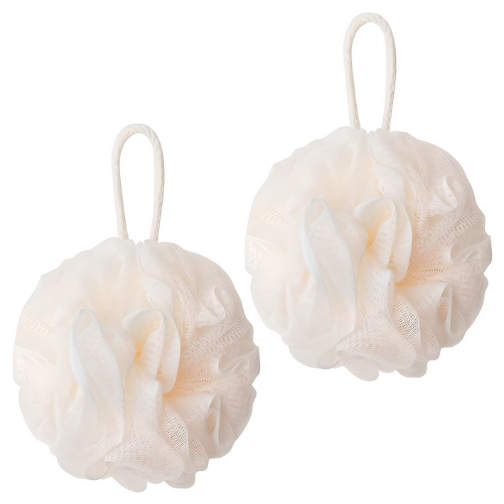 페르노엘 촘촘하고 부드러운 걸이형 버블 샤워볼 세트, 아이보리, 2개입, 1개