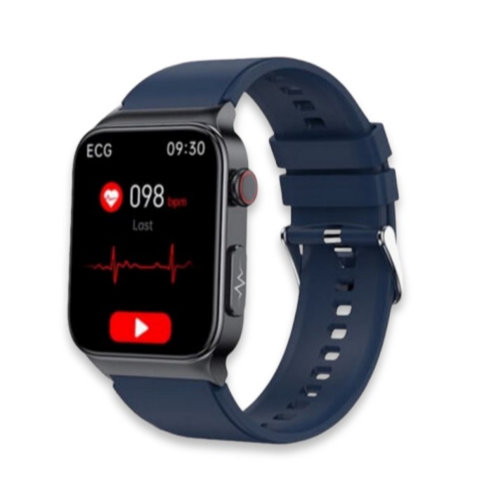 액션맨 글루코워치 ET 건강데이터 스마트워치, 블루투스, 5.13cm, 블랙실리콘+블루실리콘