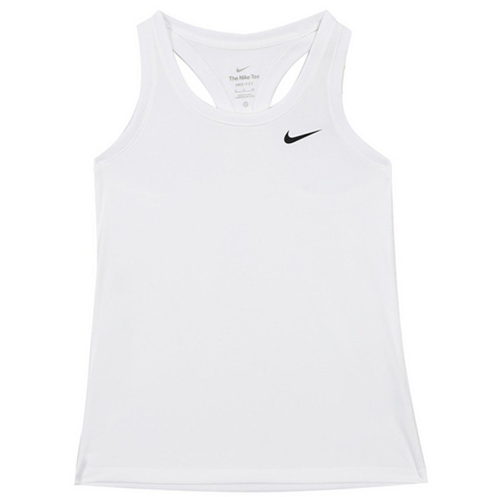 나이키 우먼스 민소매 나시티 DRI-FIT 레전드 LBR TANK TOP 화이트-블랙 로고