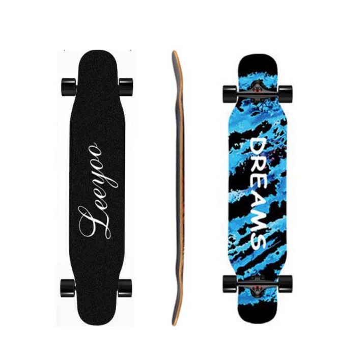MJS KC인증 롱보드 42인치 입문용 댄싱 스케이트보드, 옵션06  블루블랙, 1개