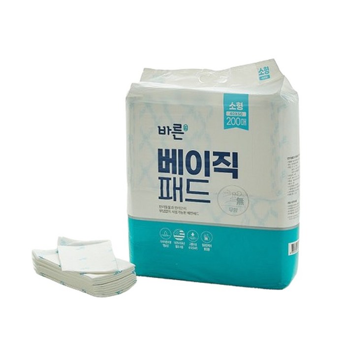 3초 흡수 바른 패드 소형베이직, 200매입, 8개