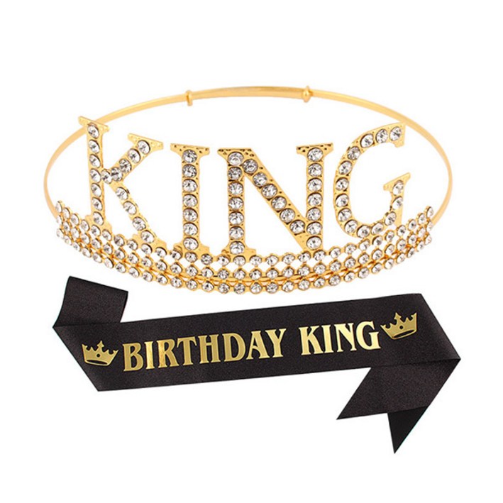 마켓리움 아빠 남친 홈 생일파티 왕관 어깨띠, 1개, 블랙 마켓리움 아빠 남친 홈 생일파티 왕관 어깨띠, 1개, 블랙