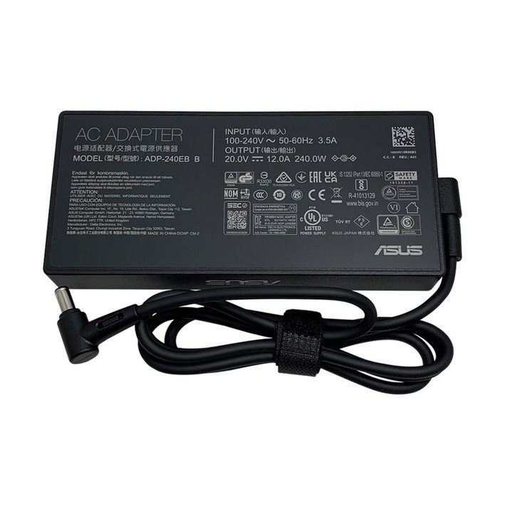 ASUS 정품 노트북 충전기 TUF Gaming F15 F17 A17 A15 20V 12A 240W 6.0×3.7mm 전원 어댑터, 아수스 240W  PC 케이블, 1개