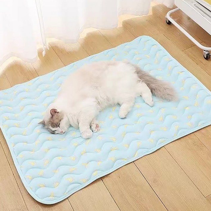 SmartGo 여름 쿨링 강아지 고양이 쿨매트 반려동물 아이스 쿨방석 냉각매트, 블루, 1개