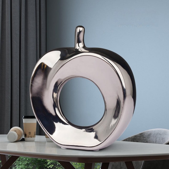 Sunwer 풍수지리 인테리어 황금사과 장식 센스있는 집들이 선물, 은색