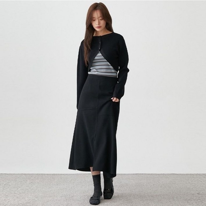 플라스틱아일랜드 절개변형 롱 스커트 PR3WS862 704285