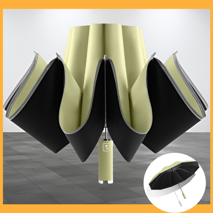 라움 심플 거꾸로 3단 자동양우산 자외선차단 암막 방수코팅