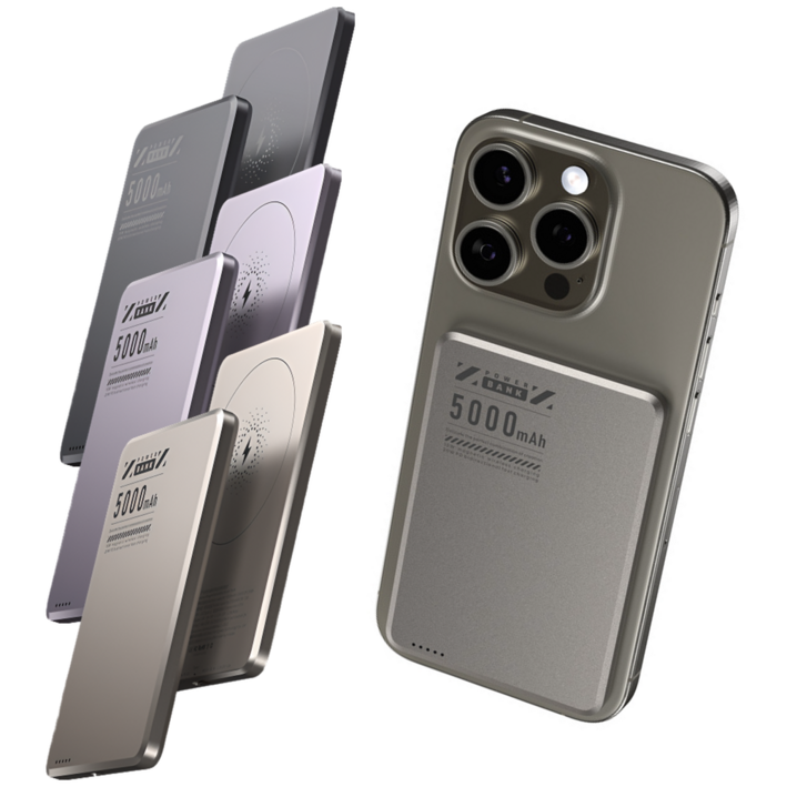 루비크 초슬림 초경량 보조배터리 맥세이프 호환 고속 유무선 충전 5000mAh 0.65cm, 딥 그레이 루비크 초슬림 초경량 보조배터리 맥세이프 호환 고속 유무선 충전 5000mAh 0.65cm, 딥 그레이