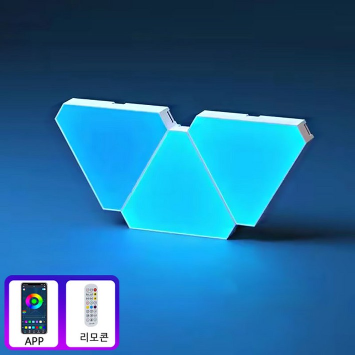 Meyuge LED 간접 패널 라인 조명 DIY 조립식 벽조명 스마트 RGB 모듈식 패널, 3개, 블루투스 앱+리모콘 * 3개