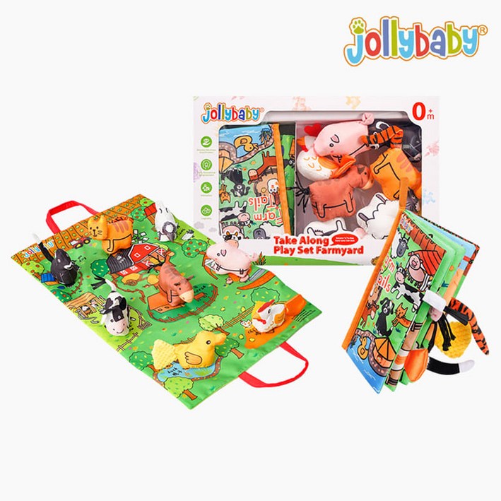졸리베이비 플레이매트 농장시리즈 아기 헝겊책 초점책 꼬리책 촉감놀이 인형 출산백일 선물 세트