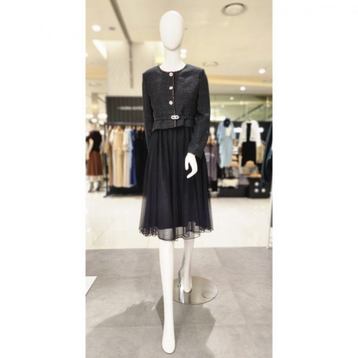 백화점 올리브데올리브 트위드자켓형 벨티드 원피스 YW5AO200 아울렛