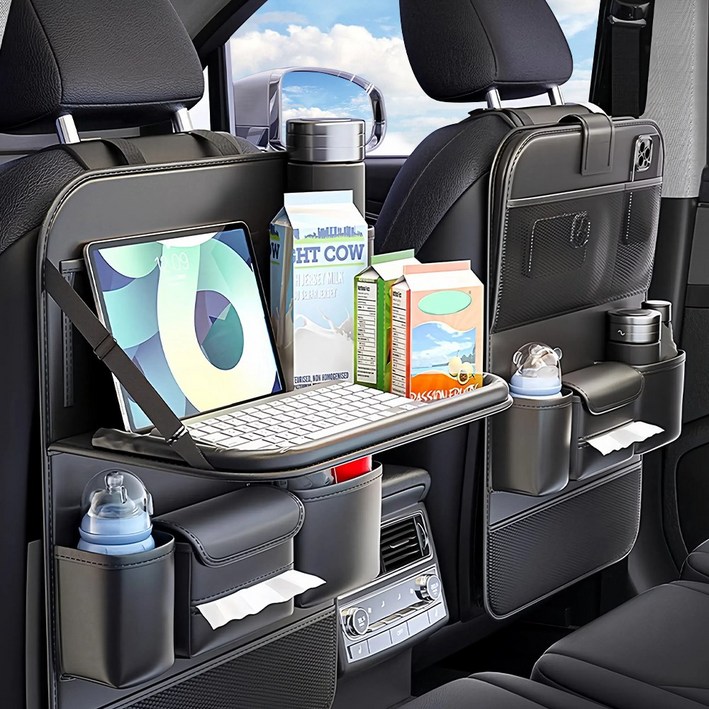 Curious Pony 자동차 뒷자석 수납 차량 수납 뒷자석 테이블