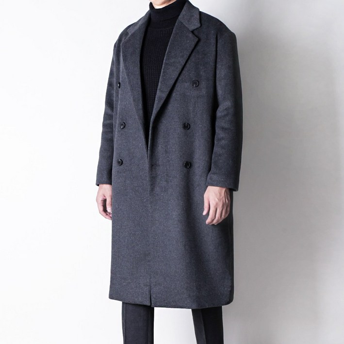 디아웃핏 M3XL 남자 프리미엄 리얼 울코트 로이 더블코트 고급 겨울코트 빅사이즈 캐시미어 오버핏 롱코트