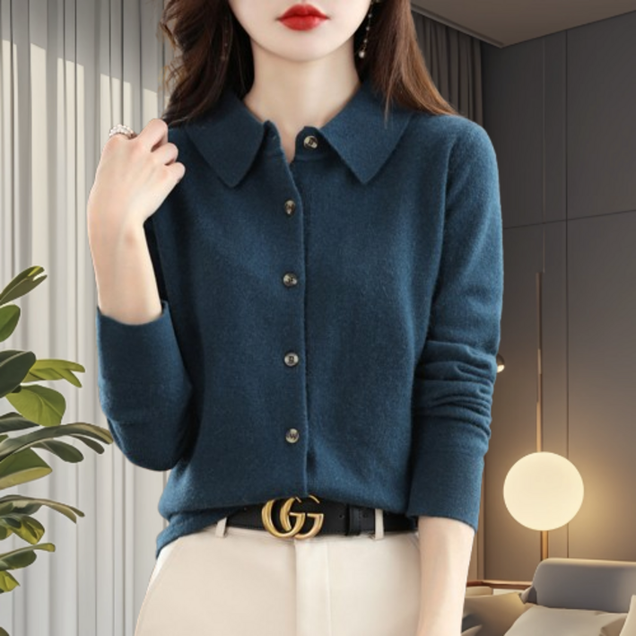 FANLIN 여성용 데일리룩 여성 니트 베이직스타일