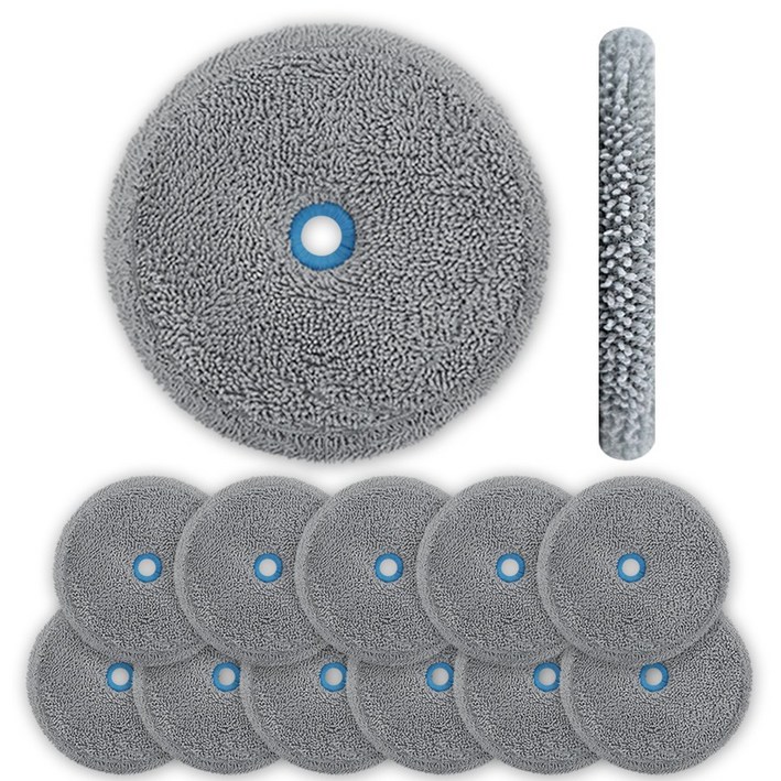 다온 걸레 에브리봇 삼성제트 호환 물걸레 쓰리스핀 엣지 청소기 청소포 극세사 패드 회색, 12개, 회색