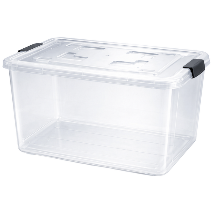 [나코] 플라스틱 바퀴달린 리빙박스 대용량 특대형 무색, 1개, 투명
